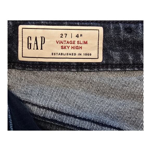Gap Minimalist Vintage Slim Sky High Jeans 4R Dark Wash Stretch Capsule Normcore - Picture 3 of 13